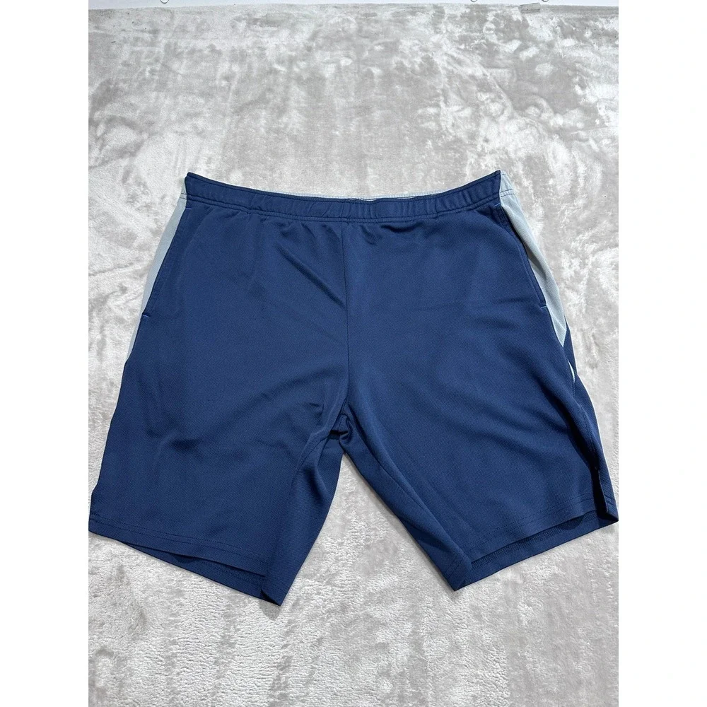 ALO Shorts Mens Size Medium Blue Gray Elastic Waist Missing Drawstring Pockets